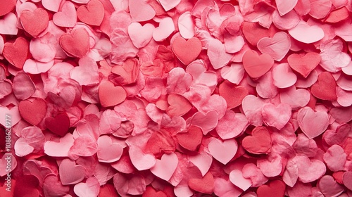 Pink and Red Hearts Background - Romantic Love Pattern