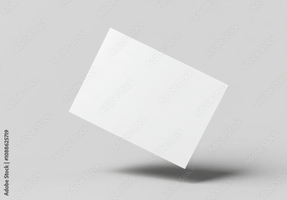 blank white card floating against light gray background, ideal for presentations or mockups. simplicity of design allows for versatile use in various projects blank white card floating against light gray background, ideal for presentations or mockups. simplicity of design allows for versatile use in various projects