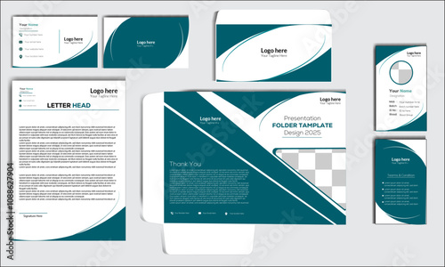 corporate brand identity and office stationary business card, id card, letterhead, envelope and file folder design for office and corporate uses for their client