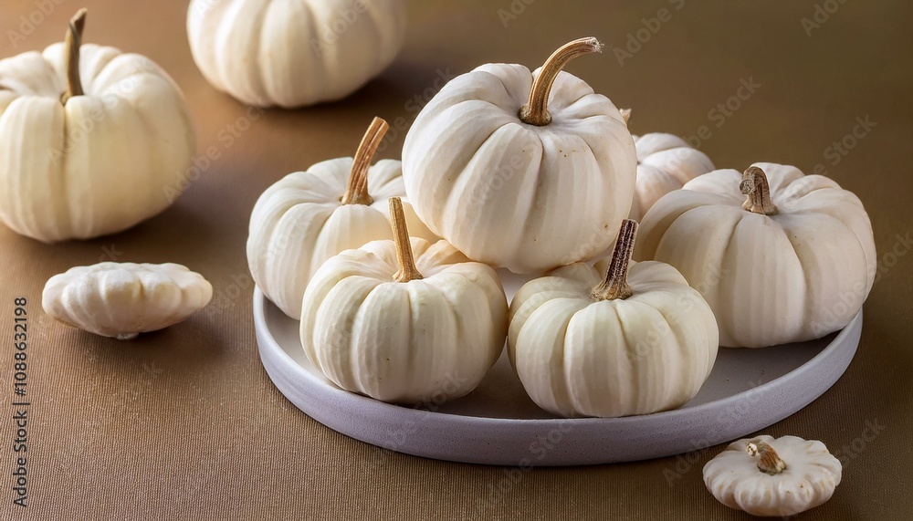 Fototapeta premium small white pumpkins