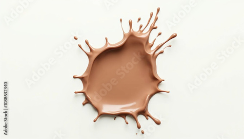 Coffee or chocolate milk splash Isolated on white background real shoot.