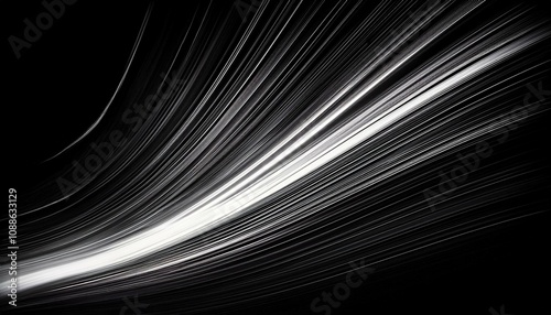 speed line white color on black background for anime