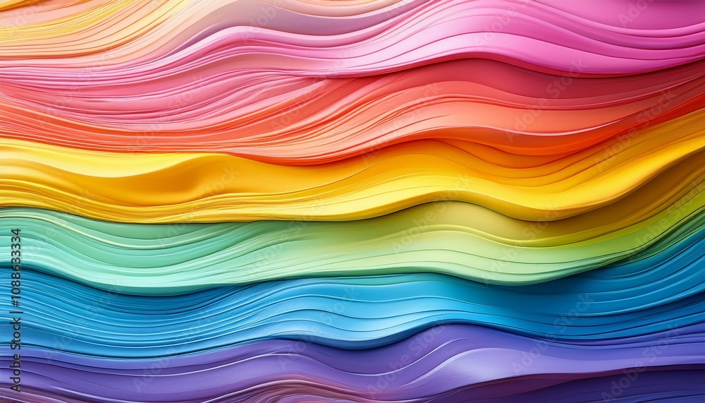 blended wide stripes of thick paint in bright pastel rainbow colors blended wide stripes of thick paint in bright pastel rainbow colors