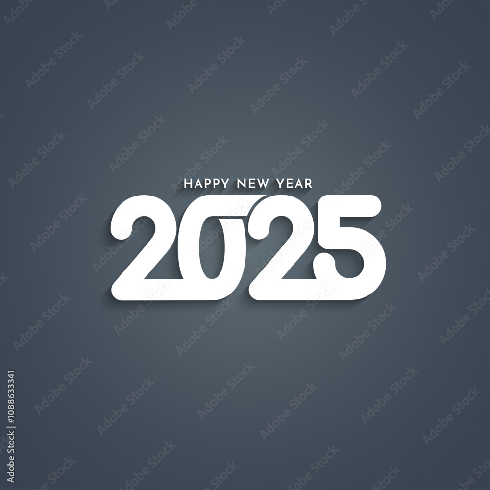 Happy new year 2025 stylish text design greeting background Happy new year 2025 stylish text design greeting background