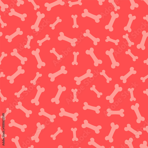 Pink seamless pattern with light pink bones