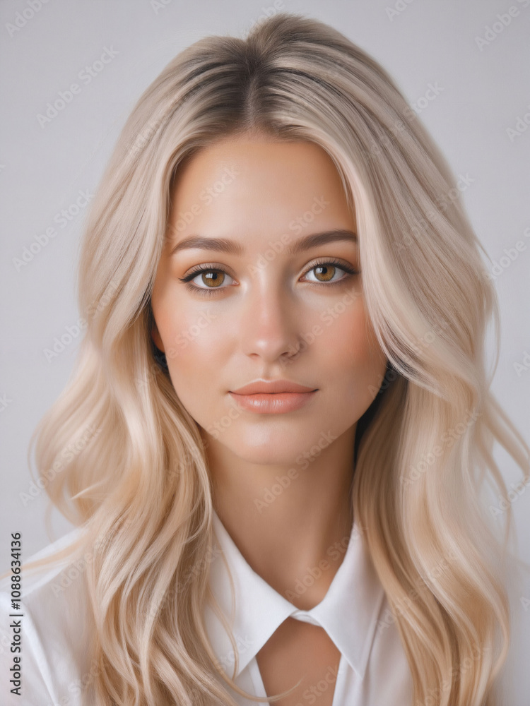 Young Woman with Blonde Hair and Natural Makeup Young Woman with Blonde Hair and Natural Makeup