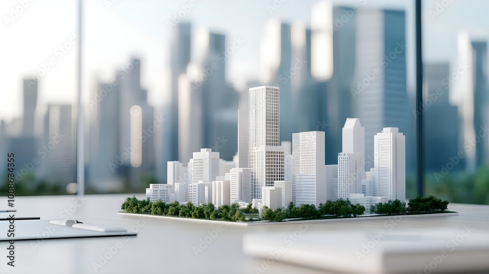 Fototapeta premium Modern Cityscape Architectural Model