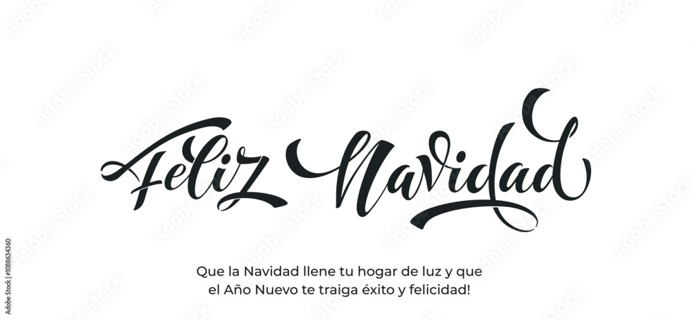 Feliz Navidad spanish Merry Christmas Modern calligraphy lettering on sticker for season greetings. Vector background Feliz Navidad spanish Merry Christmas Modern calligraphy lettering on sticker for season greetings. Vector background
