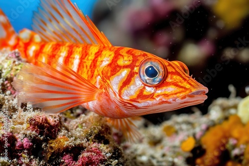 Bicolor Goatfish on Coral Bed photo