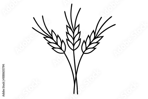 Sheaves of Wheat | isolated silhouette vector illustration on white background