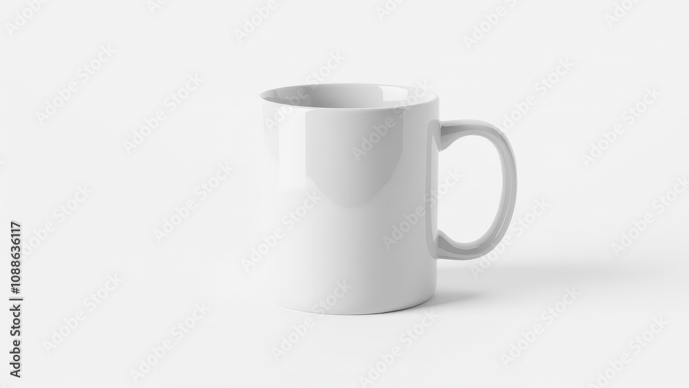A detailed clean ceramic mug mockup highlighting its glossy surface, ideal for custom logo designs. A detailed clean ceramic mug mockup highlighting its glossy surface, ideal for custom logo designs.