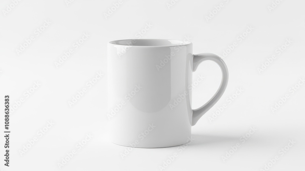 A detailed minimal coffee mug mockup with a glossy finish, perfect for branding presentations. A detailed minimal coffee mug mockup with a glossy finish, perfect for branding presentations.