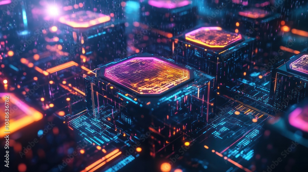 blockchain system, featuring a series of hexagonal blocks interconnected by glowing lines. The blocks contain abstract data visuals, blockchain system, featuring a series of hexagonal blocks interconnected by glowing lines. The blocks contain abstract data visuals,