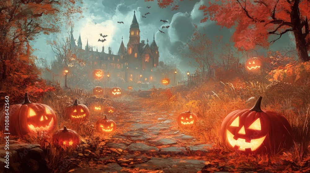 Naklejka premium Write about Halloween parties.