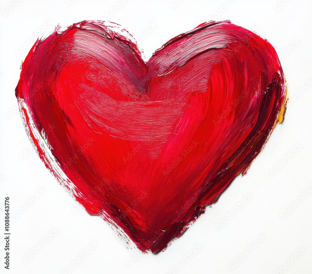 vibrant red heart painted with bold brush strokes, symbolizing love and passion. This artwork captures essence of affection and warmth vibrant red heart painted with bold brush strokes, symbolizing love and passion. This artwork captures essence of affection and warmth