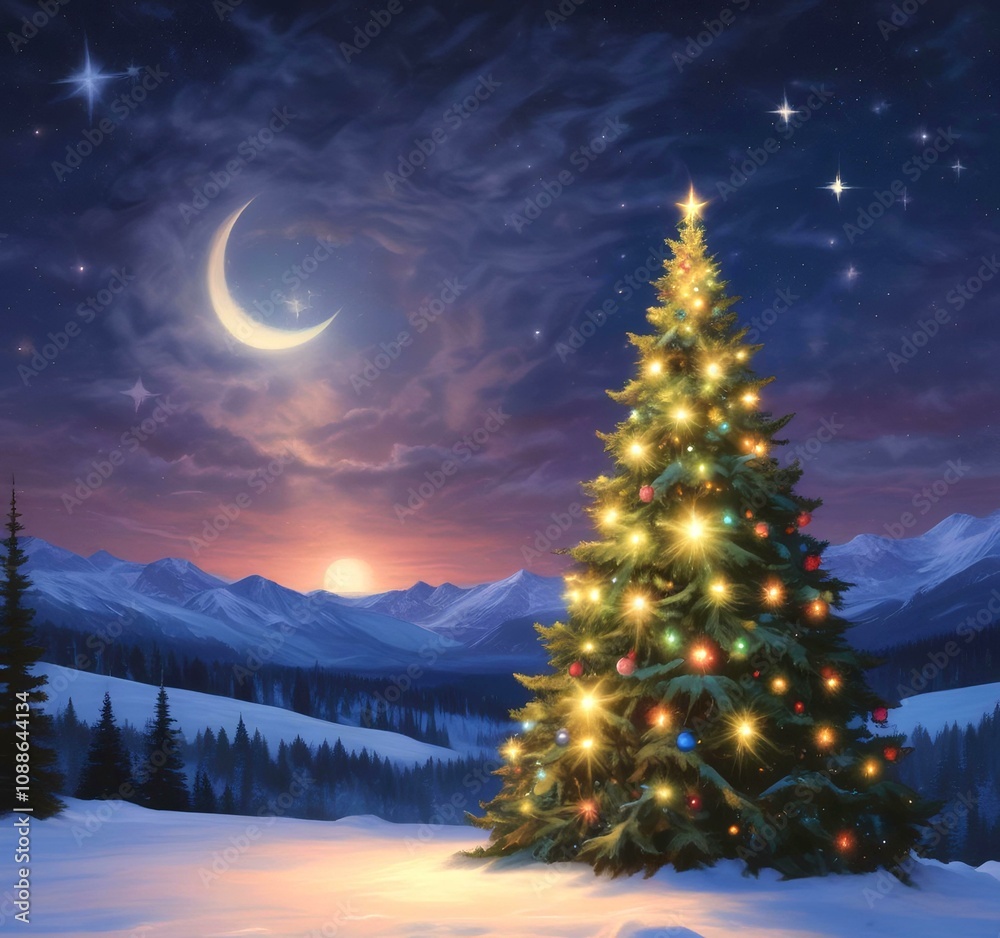 Illustration of Christmas tree with decoration. Illustration of Christmas tree with decoration.