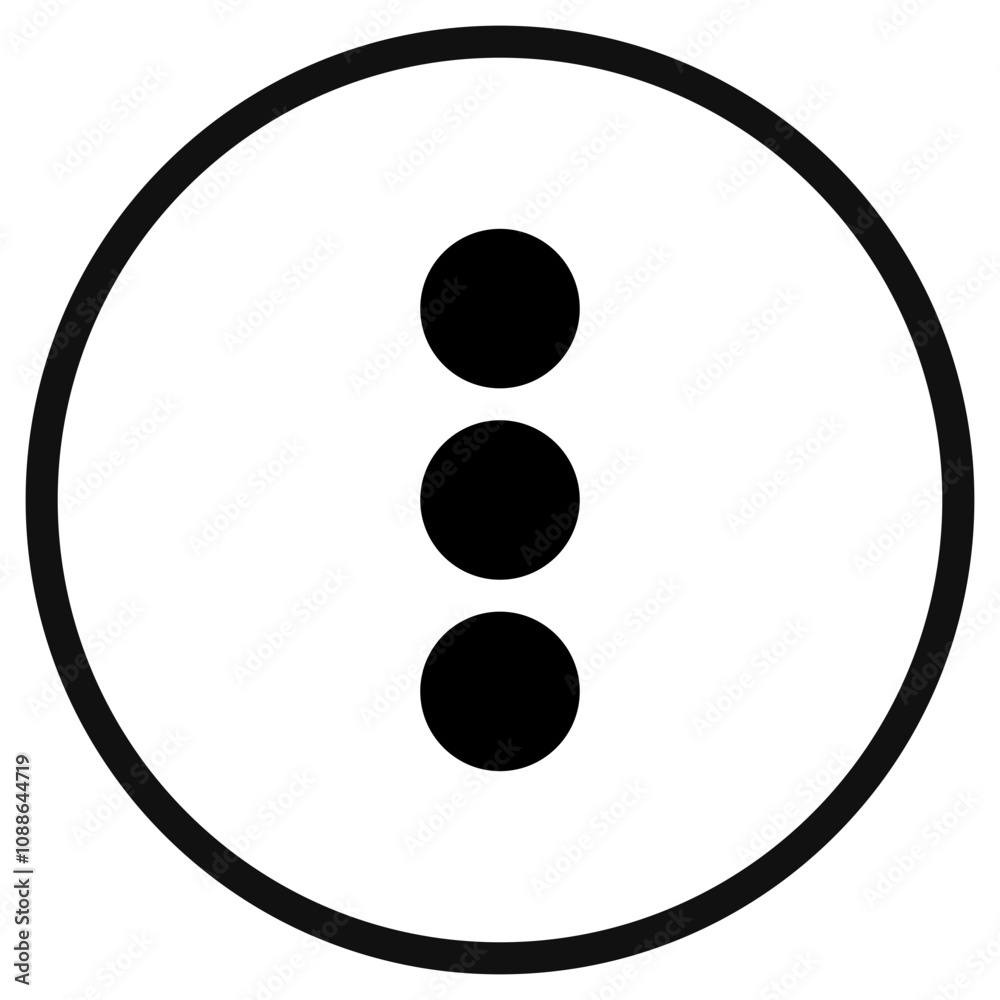 Vector vertical ellipsis menu icon. Black, white background. Perfect for app and web interfaces, infographics, presentations, marketing, etc. Vector vertical ellipsis menu icon. Black, white background. Perfect for app and web interfaces, infographics, presentations, marketing, etc.