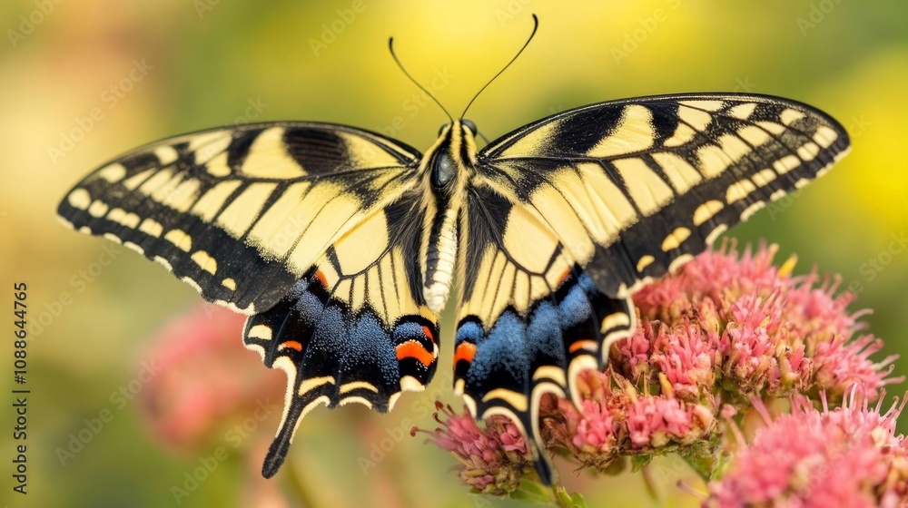 Butterfly on Flower, an exquisite close-up revealing the intricate details of a butterfly perched on a vibrant blossom, showcasing nature's delicate connections and beauty. Butterfly on Flower, an exquisite close-up revealing the intricate details of a butterfly perched on a vibrant blossom, showcasing nature's delicate connections and beauty.
