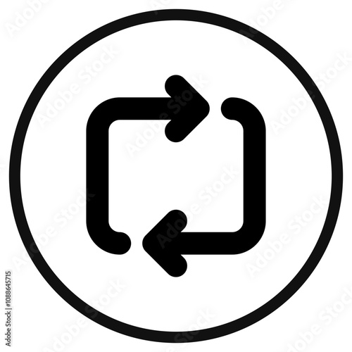 Editable vector loop repeat icon. Black, transparent white background. Part of a big icon set family. Perfect for web and app interfaces, presentations, infographics, etc