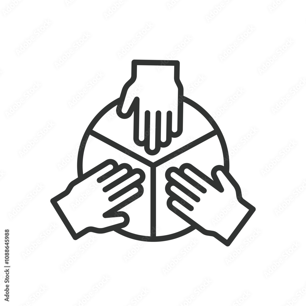 Obraz premium Partners group, icon in line design. Partners, group, collaboration, teamwork, alliance, cooperation, unity on white background vector. Partners group editable stroke icon