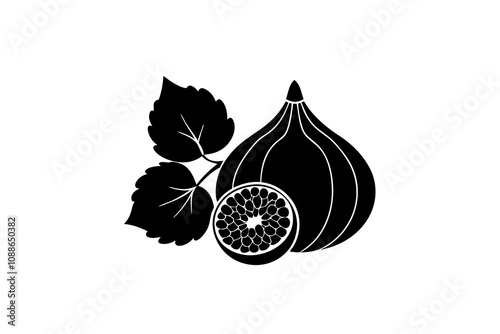 Figs and Grapes | isolated silhouette vector illustration on white background