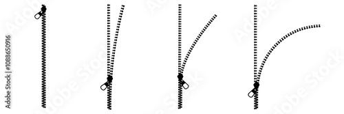 Zipper vector. Zipper vector set