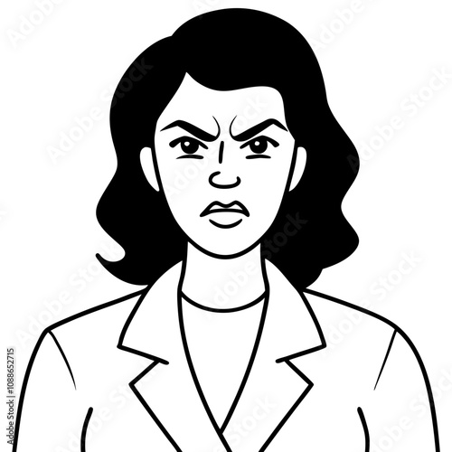 bossy business woman with displeased