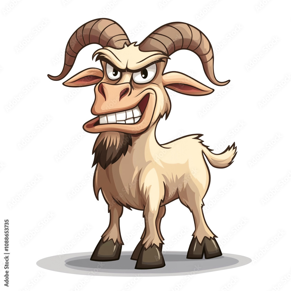 Fototapeta premium Angry Cartoon Goat
