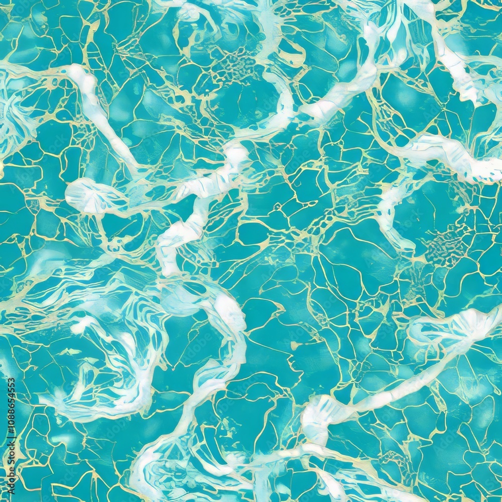 custom made wallpaper toronto digitalSeamless Water Ripples Pattern, Light Reflections, Blue and Green Hues, Abstract Background