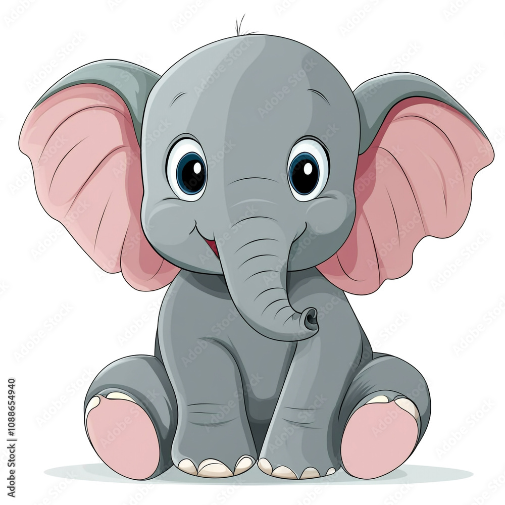 Obraz premium Adorable Cartoon Elephant