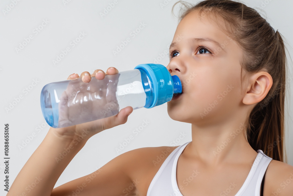 Girl in gray with bottle on the . female w person concept. girl drinking water from bottle on a gray . a girl in gray drinks water from a bottle on a lifestyle white. Girl in gray with bottle on the . female w person concept. girl drinking water from bottle on a gray . a girl in gray drinks water from a bottle on a lifestyle white.