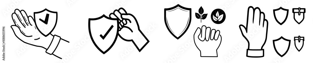 Hand line icon for insurance. Risk coverage sign. Policyholder protection symbol. Quality design element. Editable stroke. Linear style insurance hand icon. Modern file. Hand line icon for insurance. Risk coverage sign. Policyholder protection symbol. Quality design element. Editable stroke. Linear style insurance hand icon. Modern file.