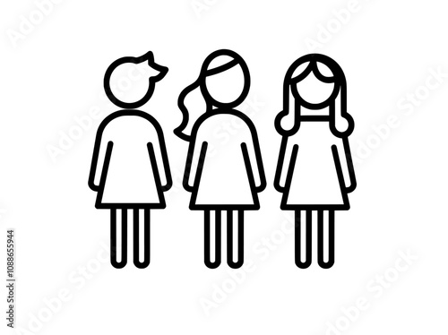 Users or friends flat icon for apps and websites