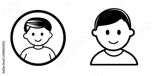 Modern profile icon with avatar photo. Profile picture, portrait symbol. Neutral gender silhouette. Circle button with avatar photo. Blank profile silhouette. Modern illustration.