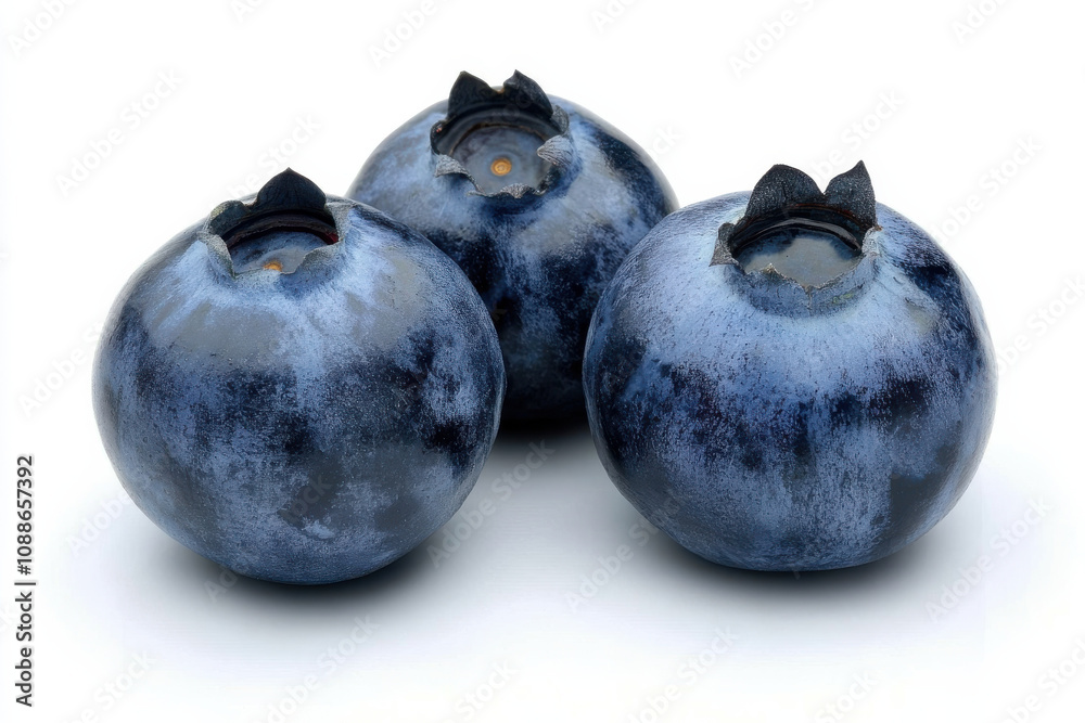 Obraz premium Fresh blueberries with rich blue color and smooth texture, perfect for healthy snacks or desserts. Their vibrant appearance adds delightful touch to any dish