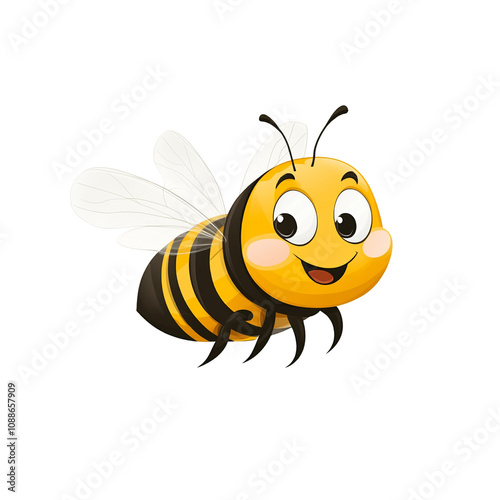 Happy Bee Cartoon Illustration