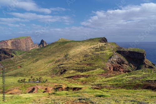 Ponta de São Lourenço. View of Sao Lourenco Peninsula in Madeira. The easternmost point of Madeira. Sao Lourenco Cliffs. Spring in Madeira. Portugal. 