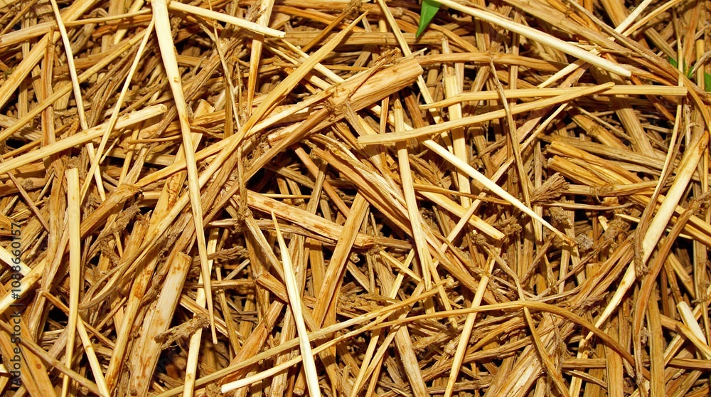 Close-Up of Hay Texture in Natural Golden Color Close-Up of Hay Texture in Natural Golden Color