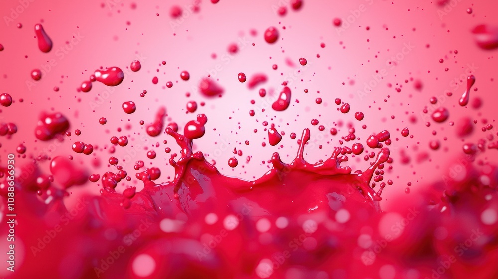 Vibrant Pink Liquid Splash Background Abstract 3D Render Vibrant Pink Liquid Splash Background Abstract 3D Render