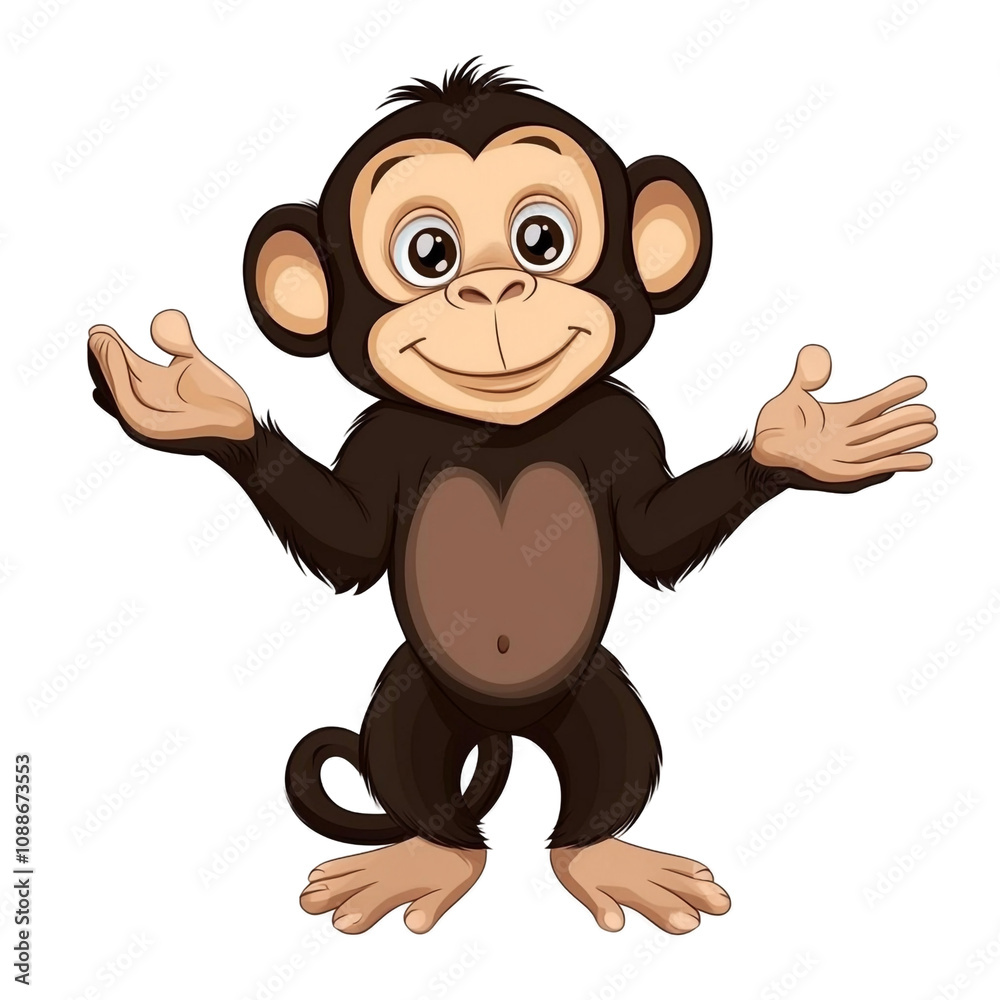 Obraz premium Cute Cartoon Monkey