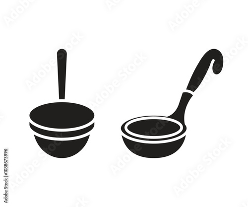 ladle and scoop icons illustration