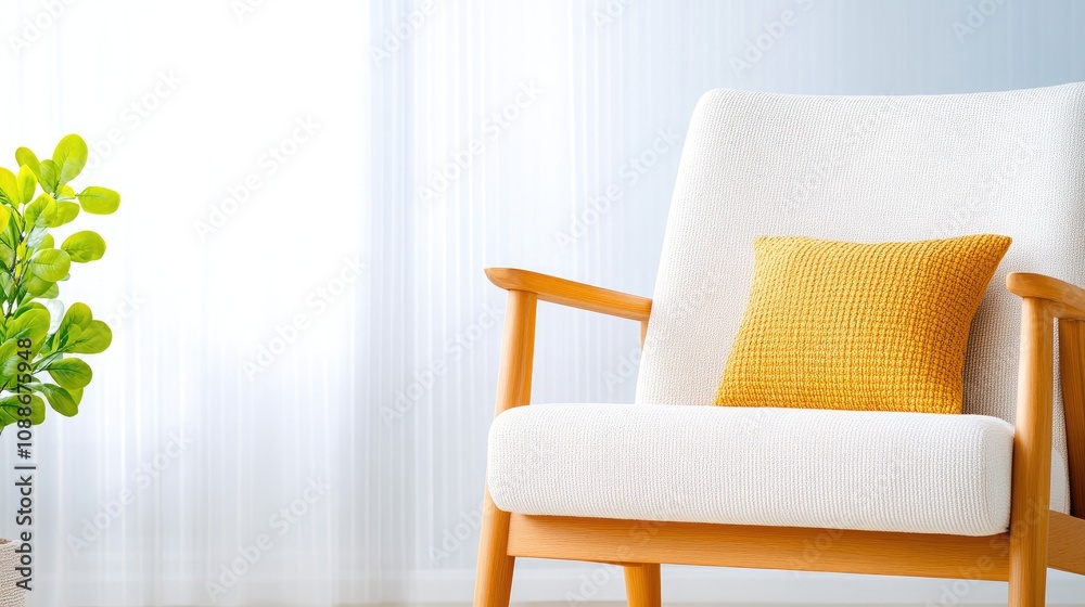 A cute calico cat peacefully sleeping on a cozy armchair in a bright Scandinavian-style home bathed in warm sunlight A cute calico cat peacefully sleeping on a cozy armchair in a bright Scandinavian-style home bathed in warm sunlight
