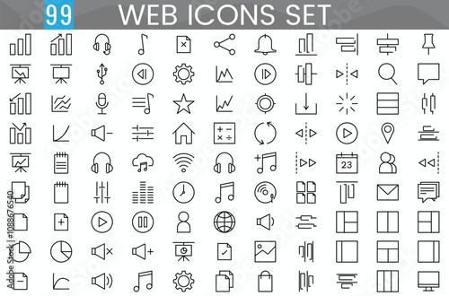 Web icon set, Set of computer icon vectors