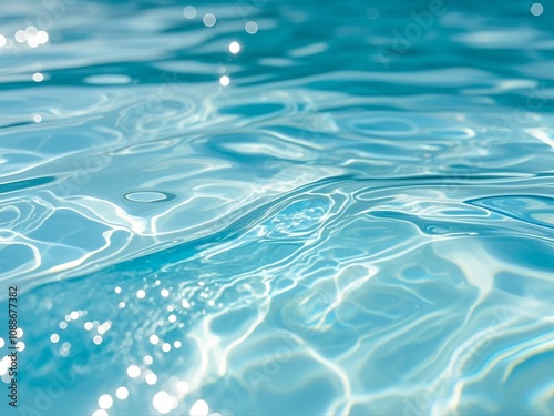 Obraz na płótnie Close-up of blue water in the pool. Side view. w salonie