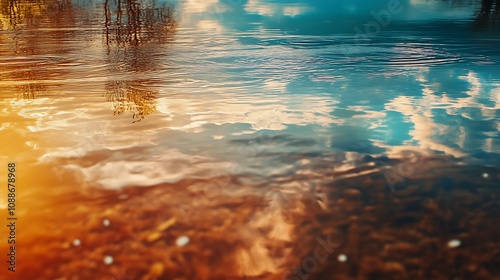 Water Reflection of Sky and Clouds