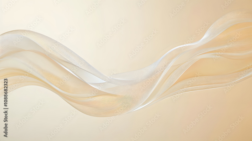 Abstract Beige and White Wave Background
