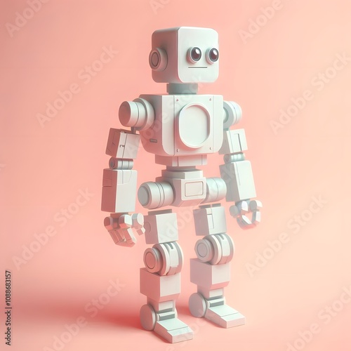 pastel toy 3d render robot