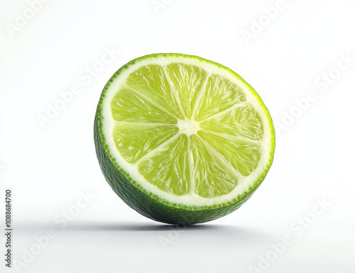 Fresh lime half with vibrant green color and juicy texture