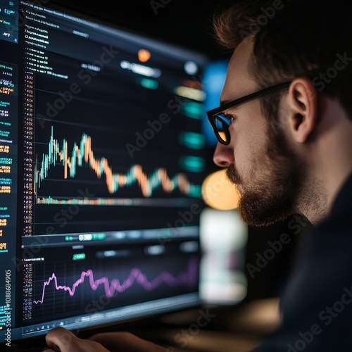 Stock Market Price Chart for Analysis, Business Analytics, Financial Data photo