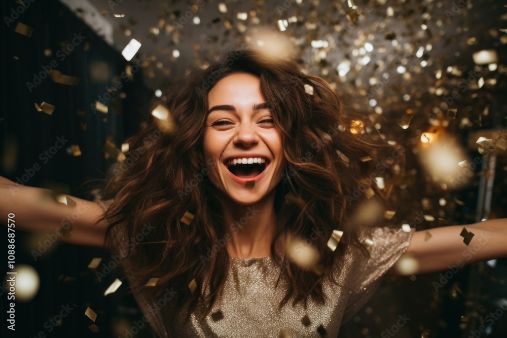 Woman having fun celebration laughing adult. Woman having fun celebration laughing adult.